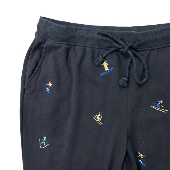 Lou & Grey for LOFT Black Multicolor Ski Terry Sweatpants Womens Plus 16 / 18 - Picture 4 of 7